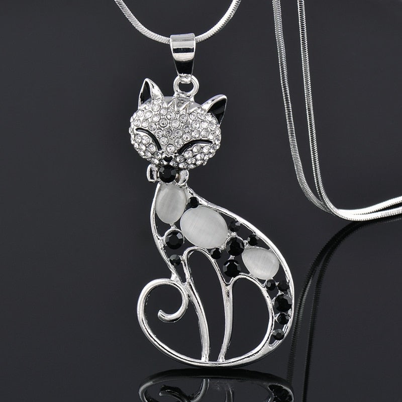 Cat Necklace in 925 Silver with Zirconia