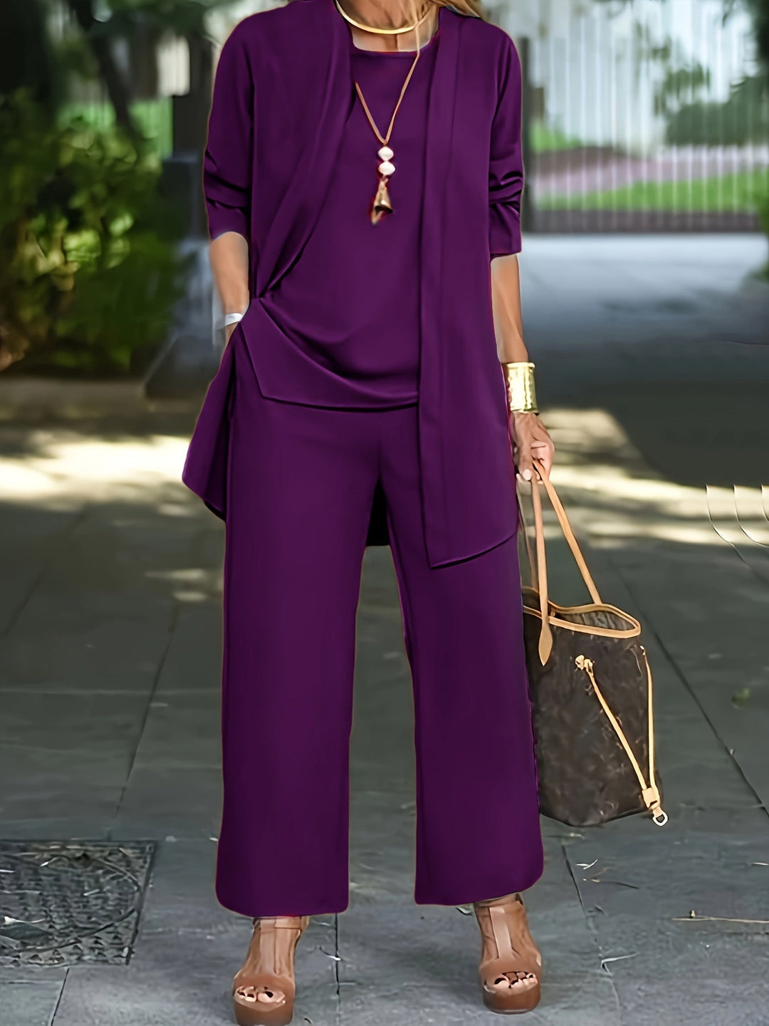 Eveline™ - Chic Effen Driedelig Set