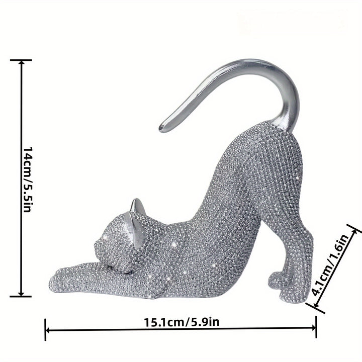 Stretching Cat Sculpture
