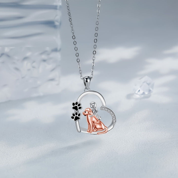 Faithful Companion Heart Necklace - Dog & Owner