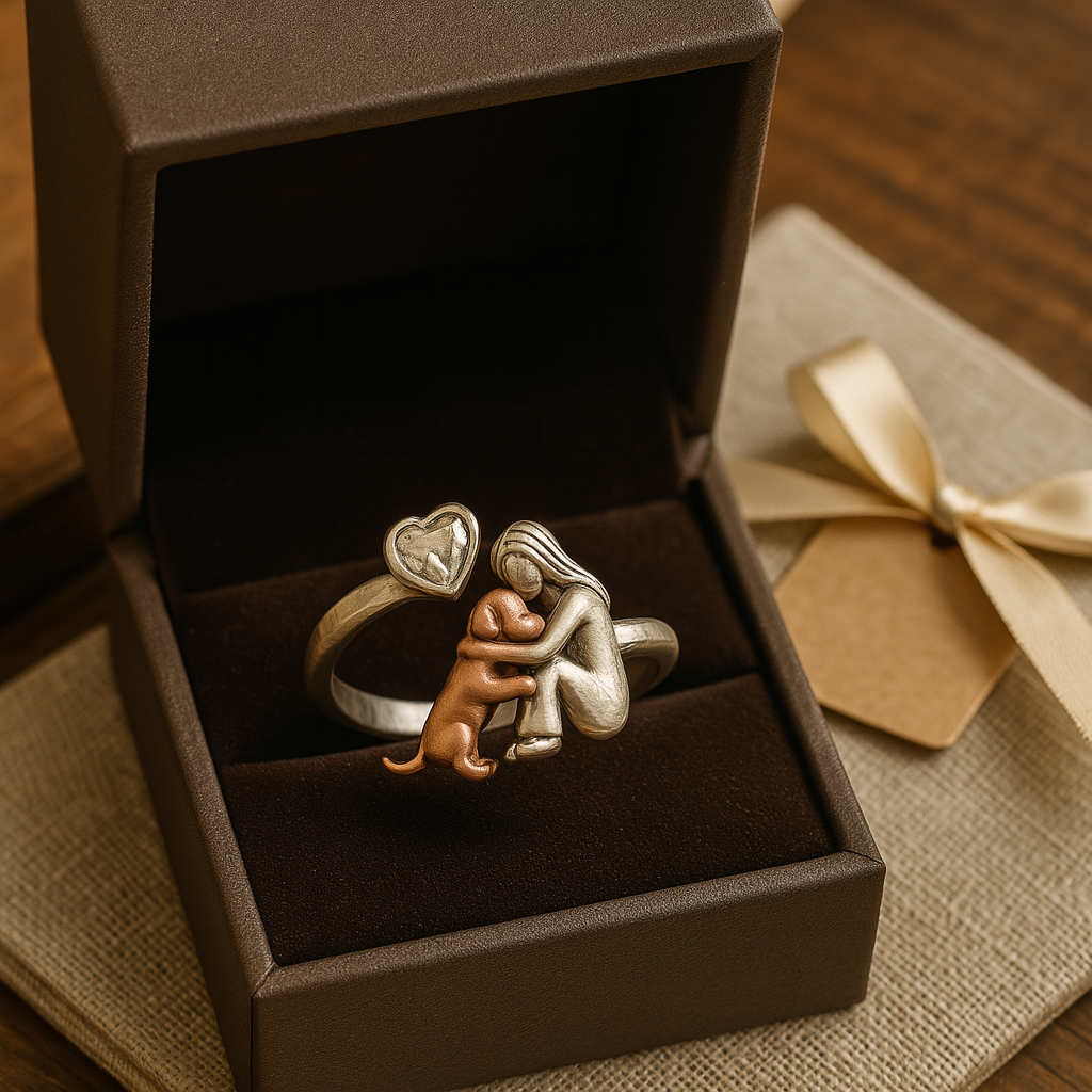 Handcrafted Lucky Ring made of 925 Silver and White Zirconia – Adjustable Ring