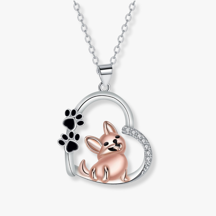 Alice Design | Heartfelt Friend Dog Necklace in Rose Gold