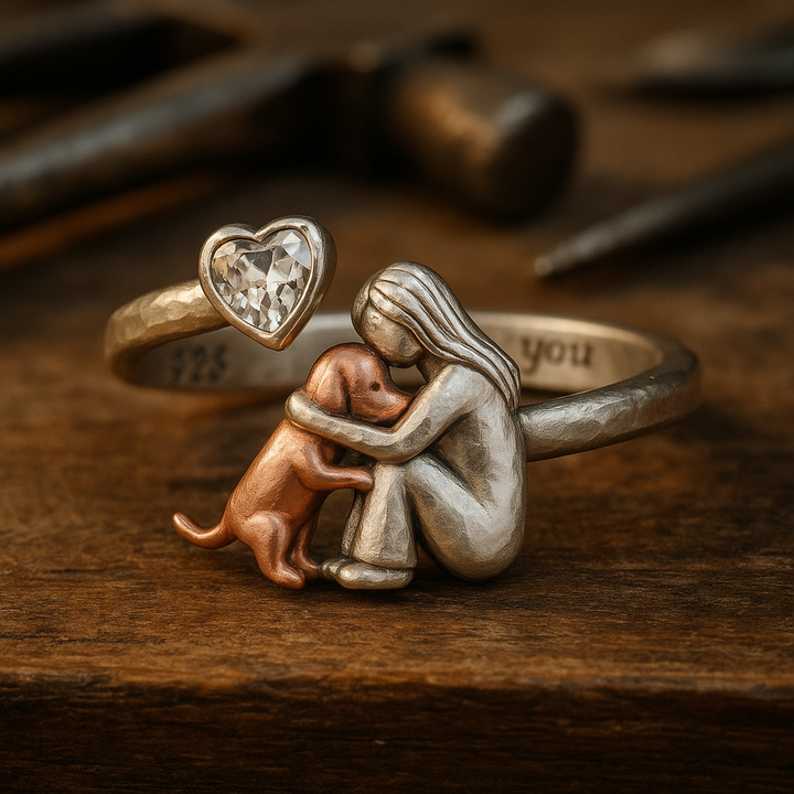 Handcrafted Lucky Ring made of 925 Silver and White Zirconia – Adjustable Ring