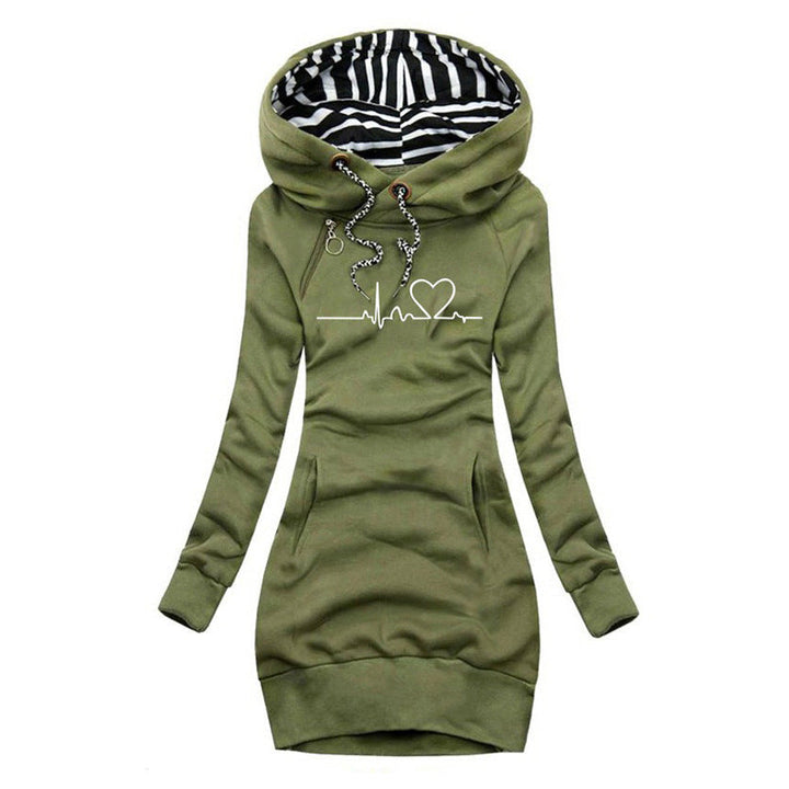 Mieke™ | Hoodie-jurk met hartslagprint