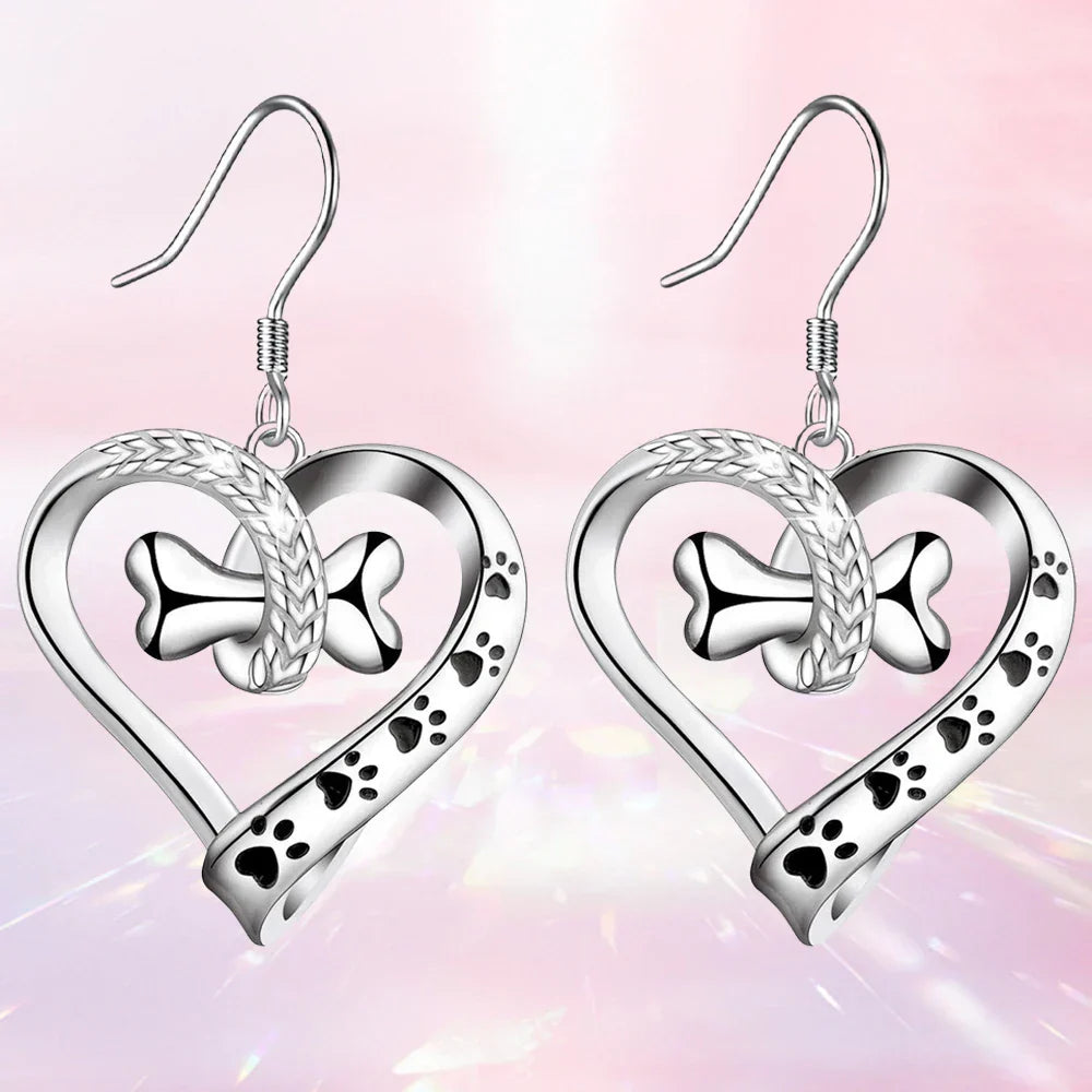Jewelry Set with Dog Paw, Heart & Bone – 2-Piece Set