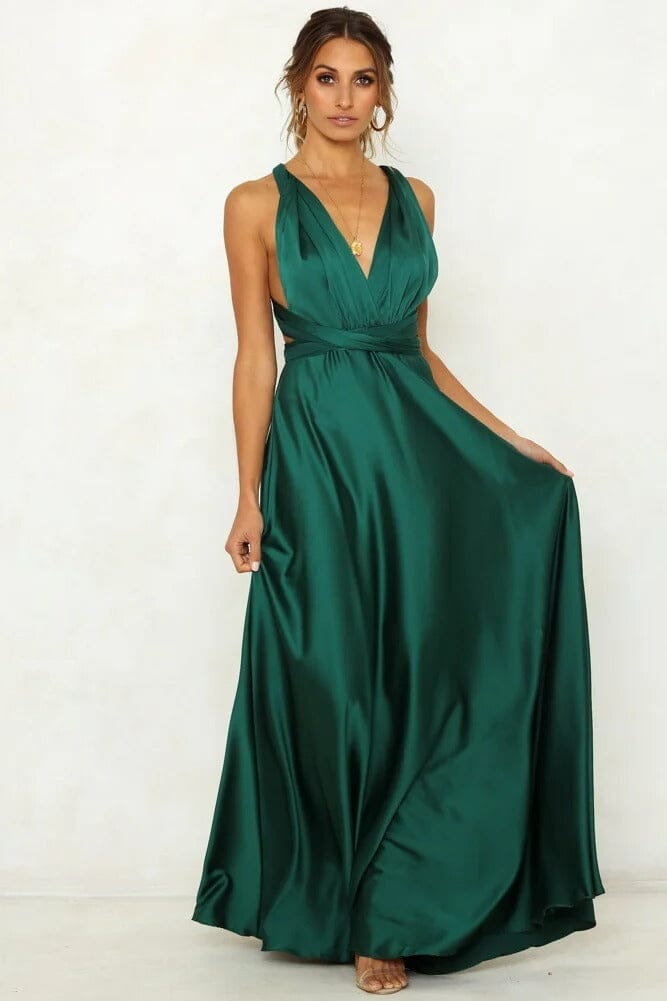 Amelia™ | Elegante Satijnen Maxi Jurk