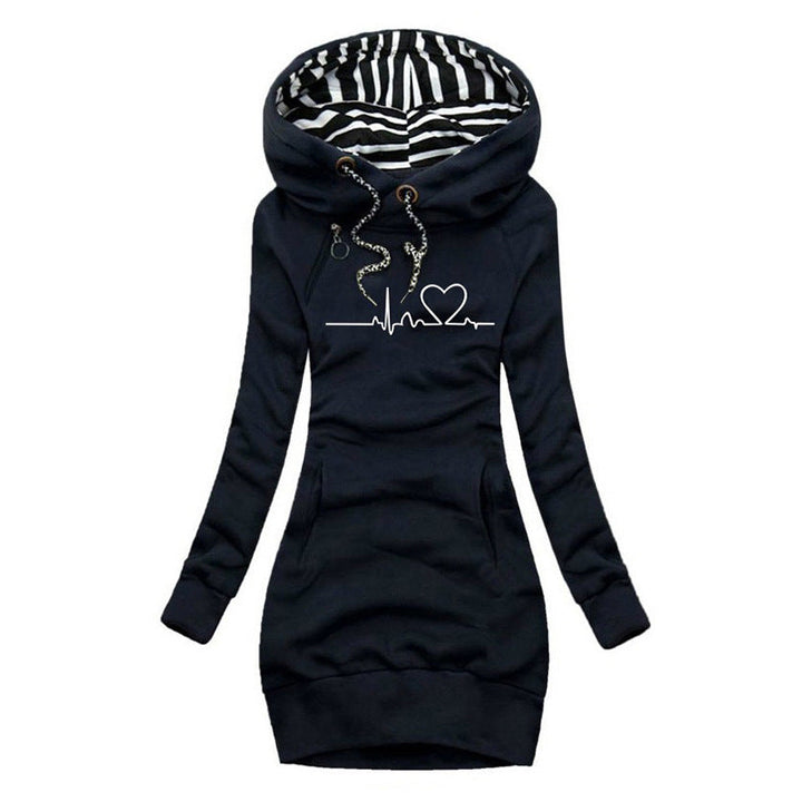 Mieke™ | Hoodie-jurk met hartslagprint