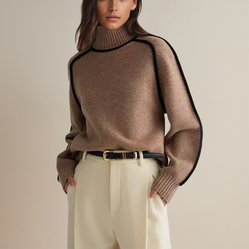 Koryn™ - Luxe Coltrui met Contrasterende Details