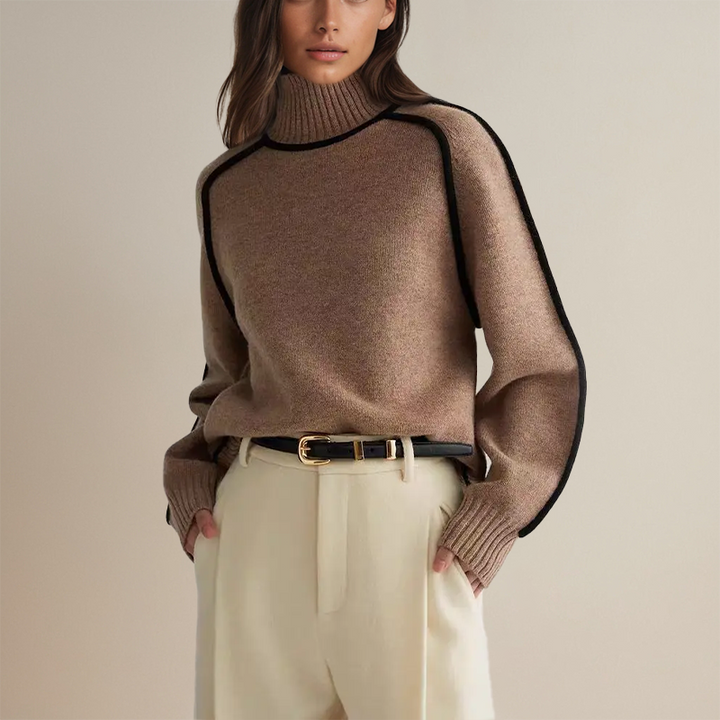 Koryn™ - Luxe Coltrui met Contrasterende Details