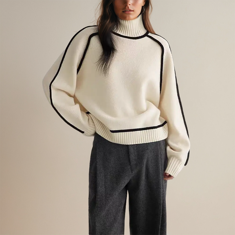 Koryn™ - Luxe Coltrui met Contrasterende Details