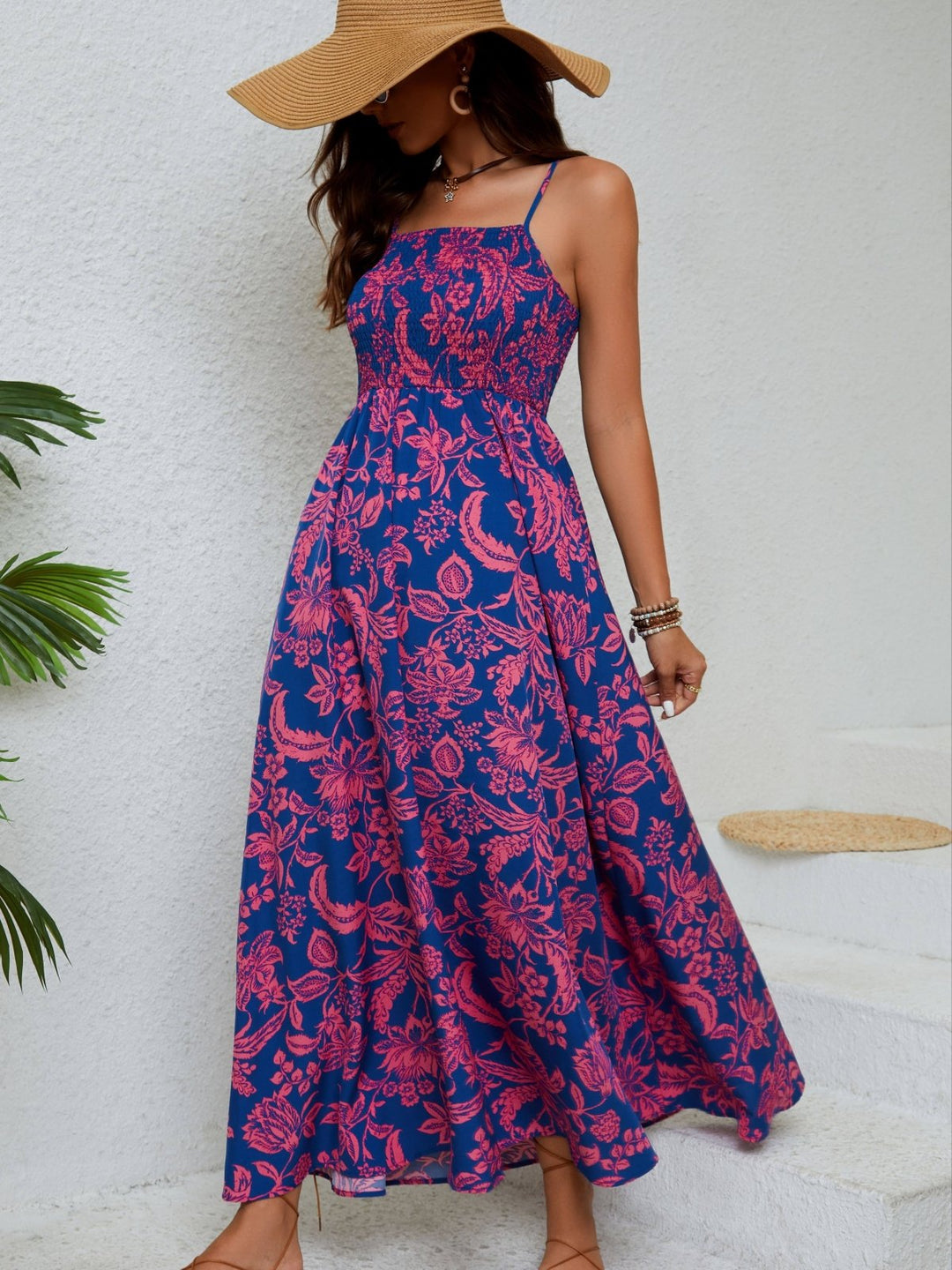 Emma™ | Bloemenprint Gathered Cami Jurk