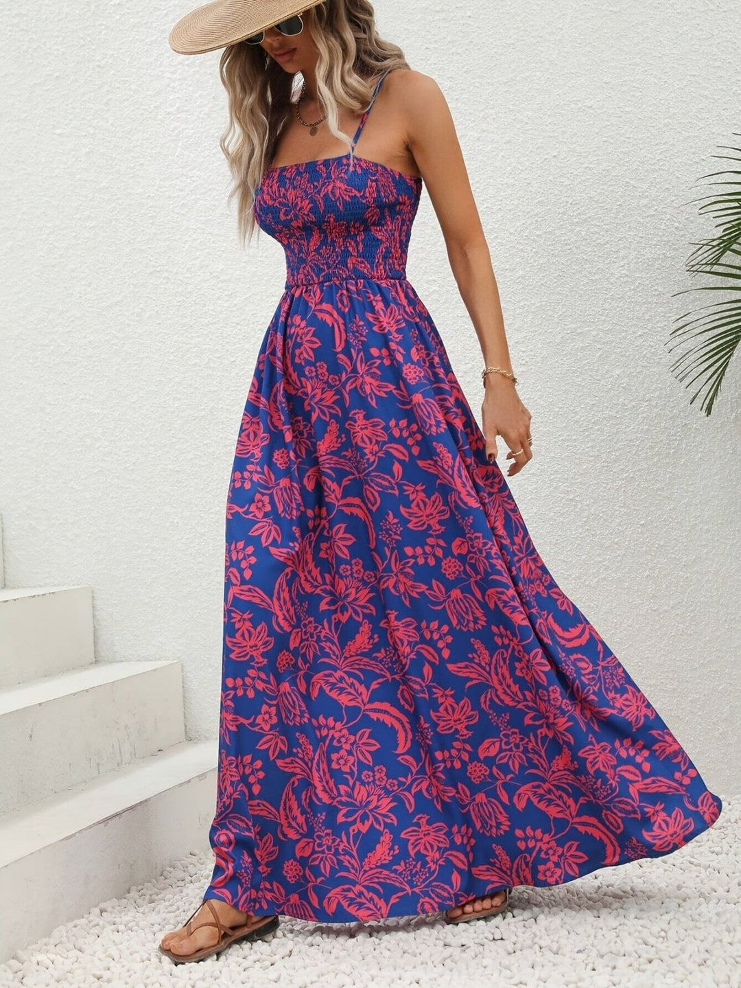 Emma™ | Bloemenprint Gathered Cami Jurk