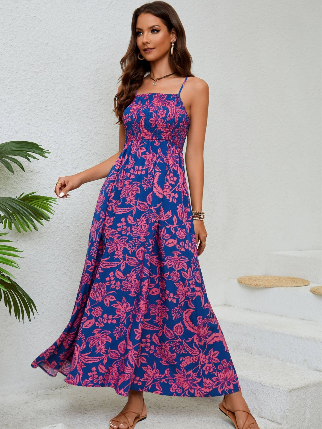 Emma™ | Bloemenprint Gathered Cami Jurk