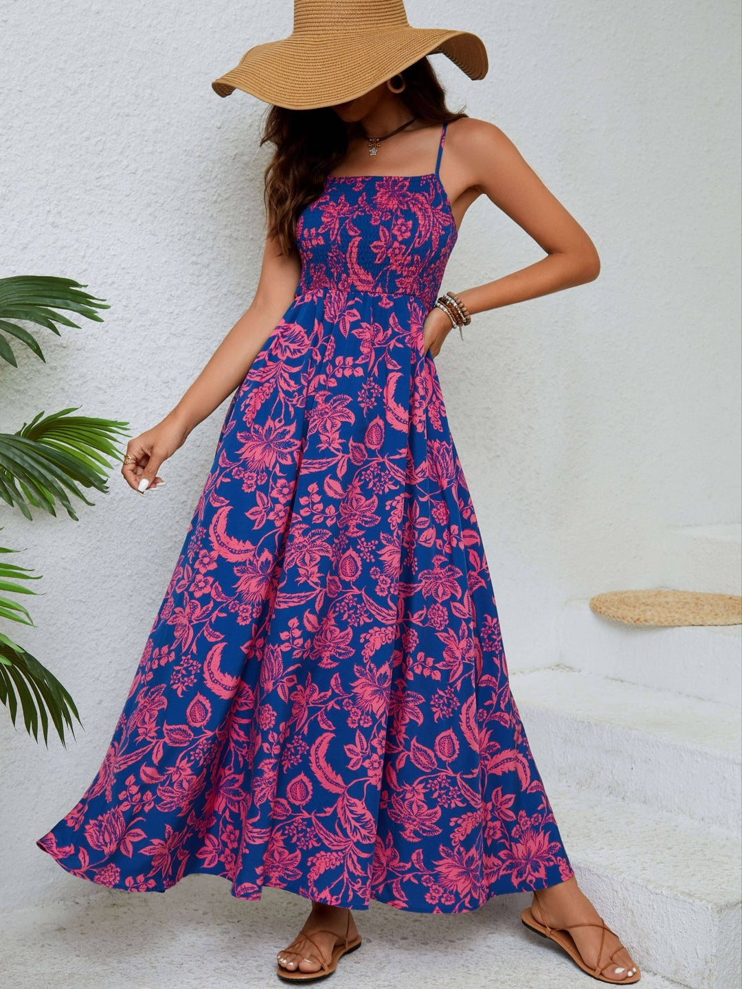 Emma™ | Bloemenprint Gathered Cami Jurk