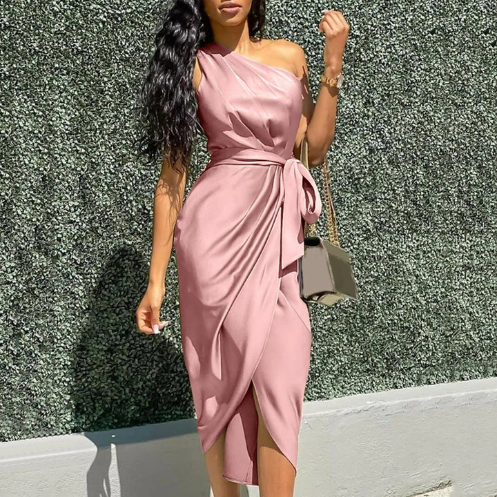 Eve™ | Zijde Asymmetrische Maxi Jurk met Ruches
