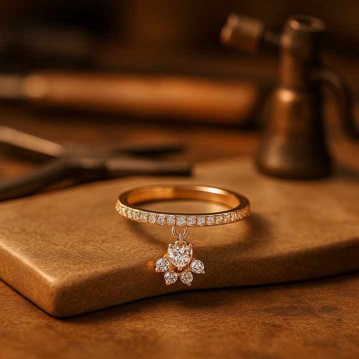 Paw & Heart Ring – Gold and Silver Look
