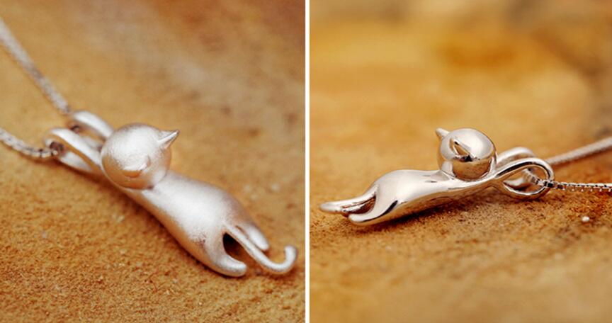925 Sterling Silver – Playful Cat Necklace