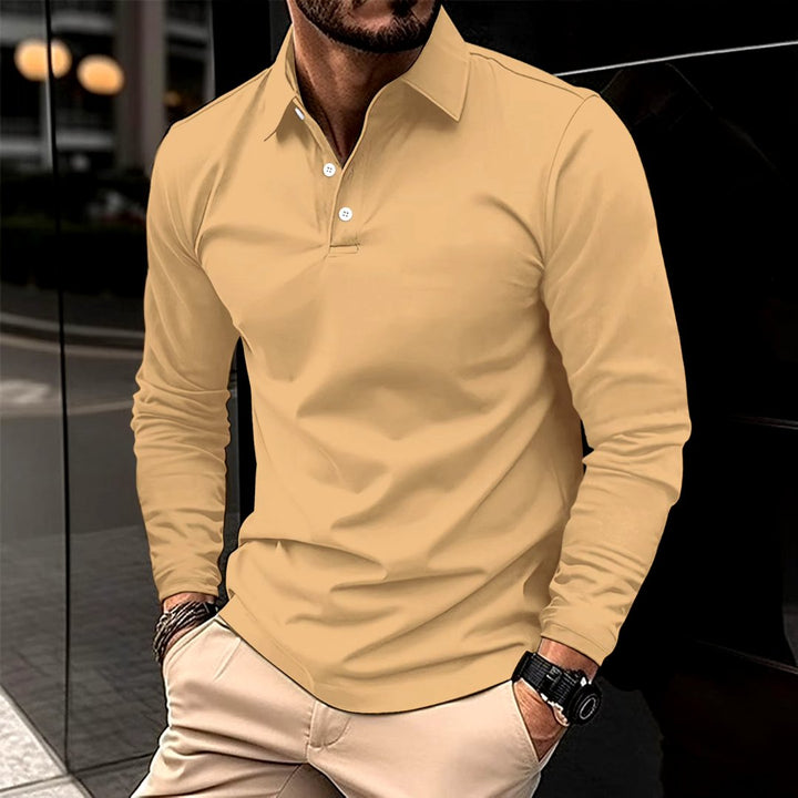 River - casual poloshirt met lange mouwen