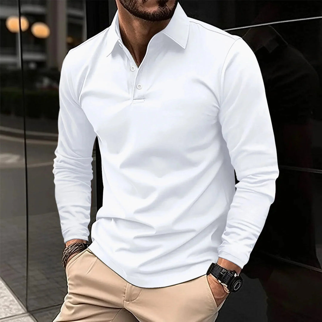 River - casual poloshirt met lange mouwen