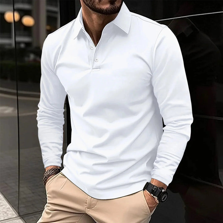 River - casual poloshirt met lange mouwen