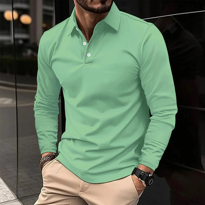 River - casual poloshirt met lange mouwen