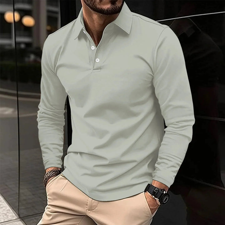 River - casual poloshirt met lange mouwen